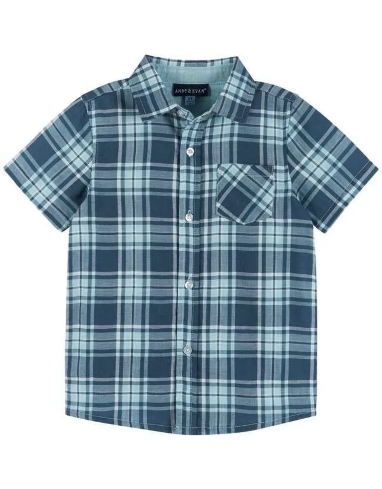 Andy & Evan Andy & Evan- Washed Navy & Lt. Blue Plaid Button Down