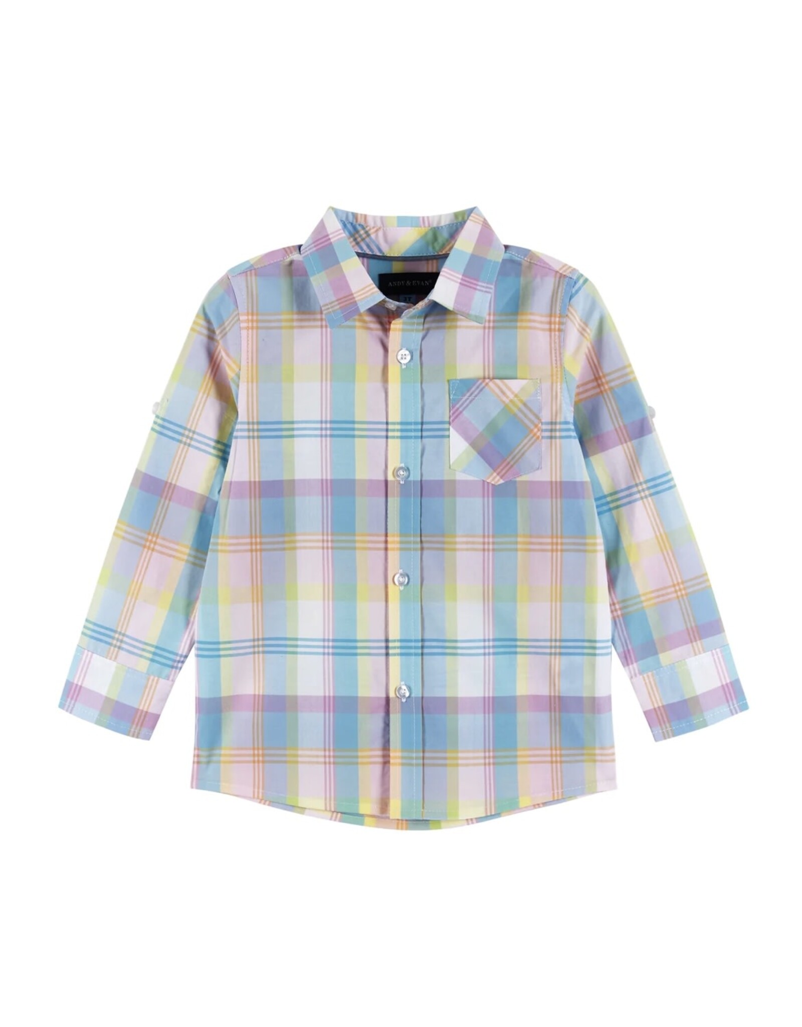 Andy & Evan Andy & Evan- White Plaid Pastel Button Down