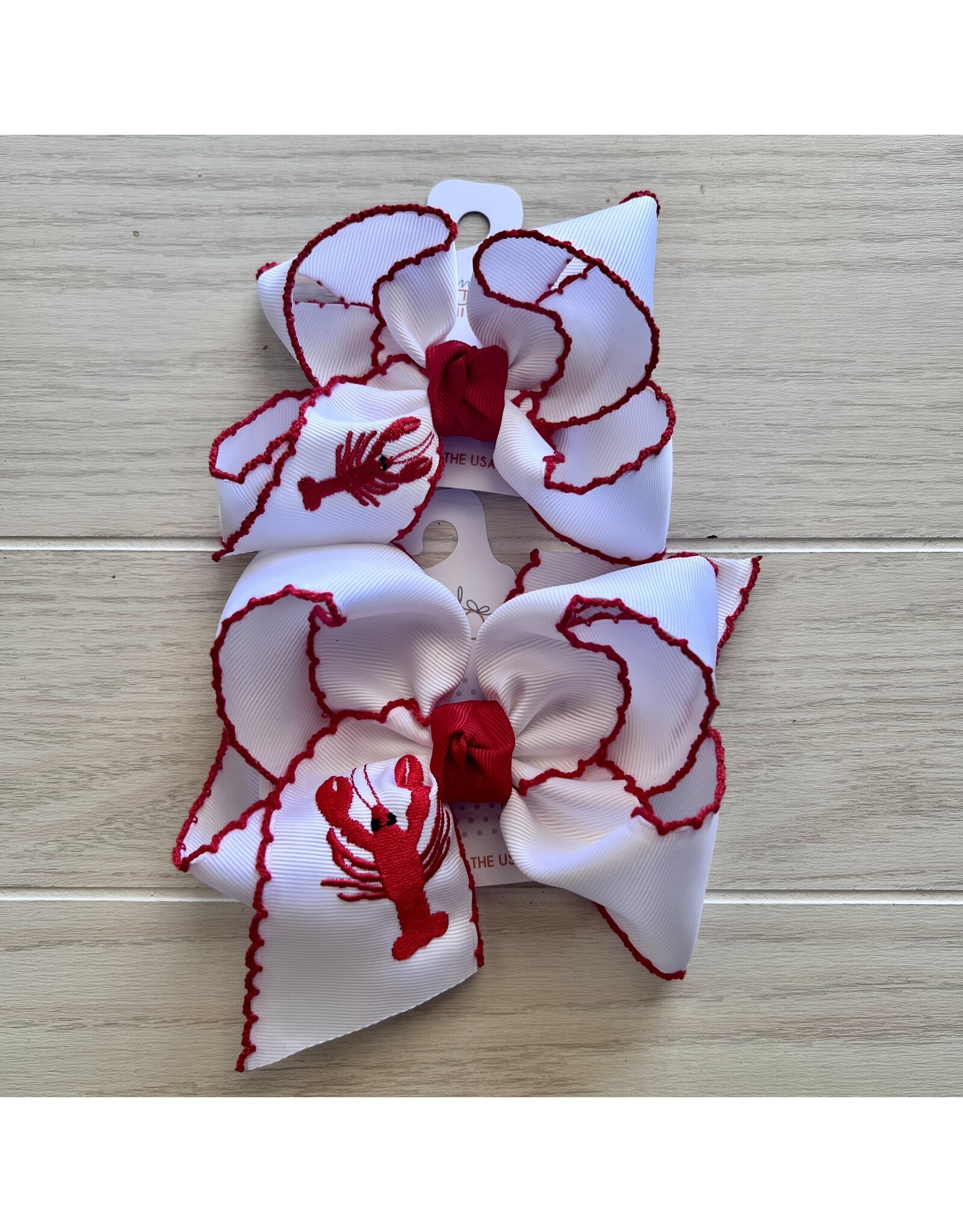Beyond Creations Beyond Creations-  Red/Embroided Edge Crawfish Knot Bow