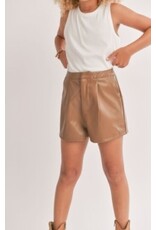 Sadie & Sage- Rodeo Vegan Leather Shorts