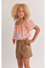 Sadie & Sage- Rodeo Vegan Leather Shorts