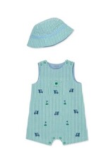 Little Me Little Me- Golf Sunsuit & Hat Set