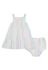 Little Me Little Me- Multi Stripe Pastel Dress