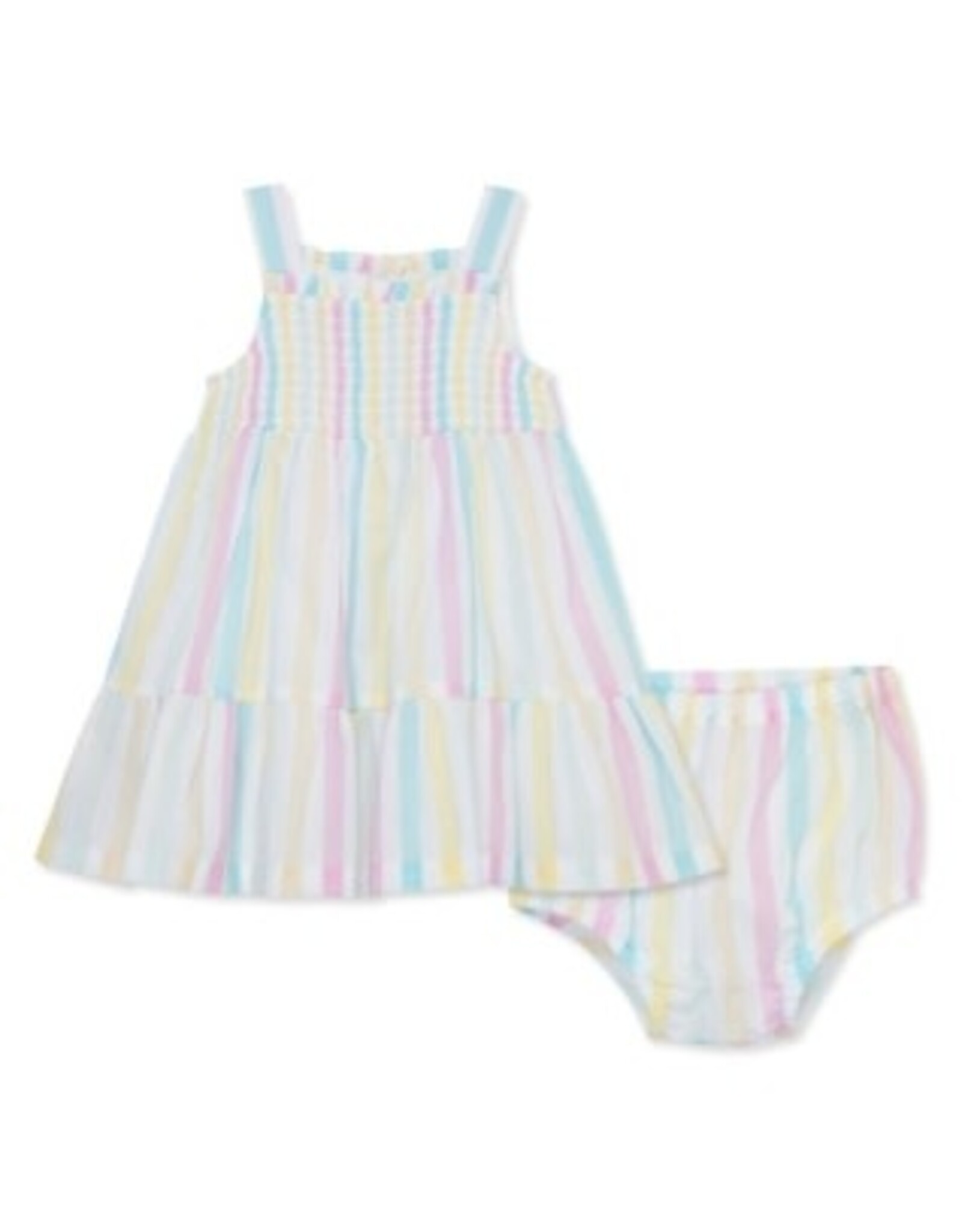 Little Me Little Me- Multi Stripe Pastel Dress
