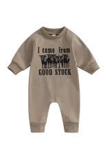 Come from Good Stock Brown Romper