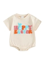 Hoppy Easter Bunny Fuzzy Letter Onesie