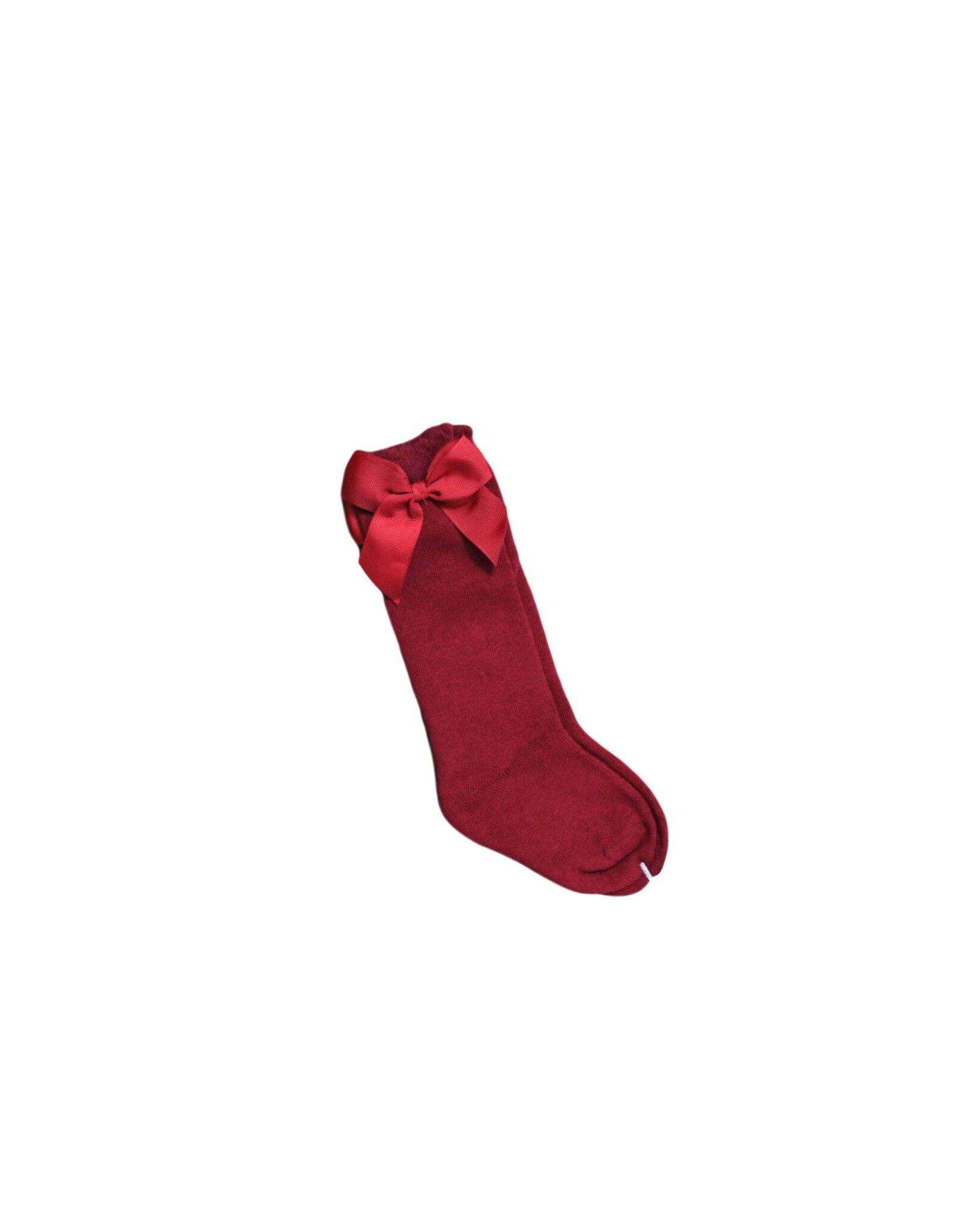 Be Girl Clothing Be Girl- Cranberry Twist Bow Happy Knee Socks