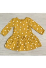 Little Me Little Me- Mustard Polka Dot Dress