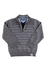 Ruffle Butts Ruffle Butts- Charcoal Gray Melange Quarter-Zip Sweater