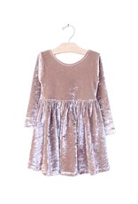 City Mouse City Mouse- Dusty Rose Velour Twirl Dress