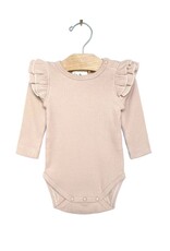City Mouse- Rose Smoke Modal Ribbed Flutter Bodysuit