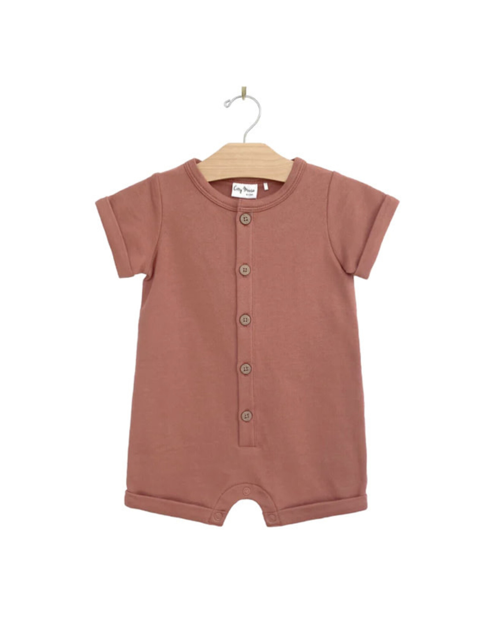 City Mouse- Sunset Button Front Romper