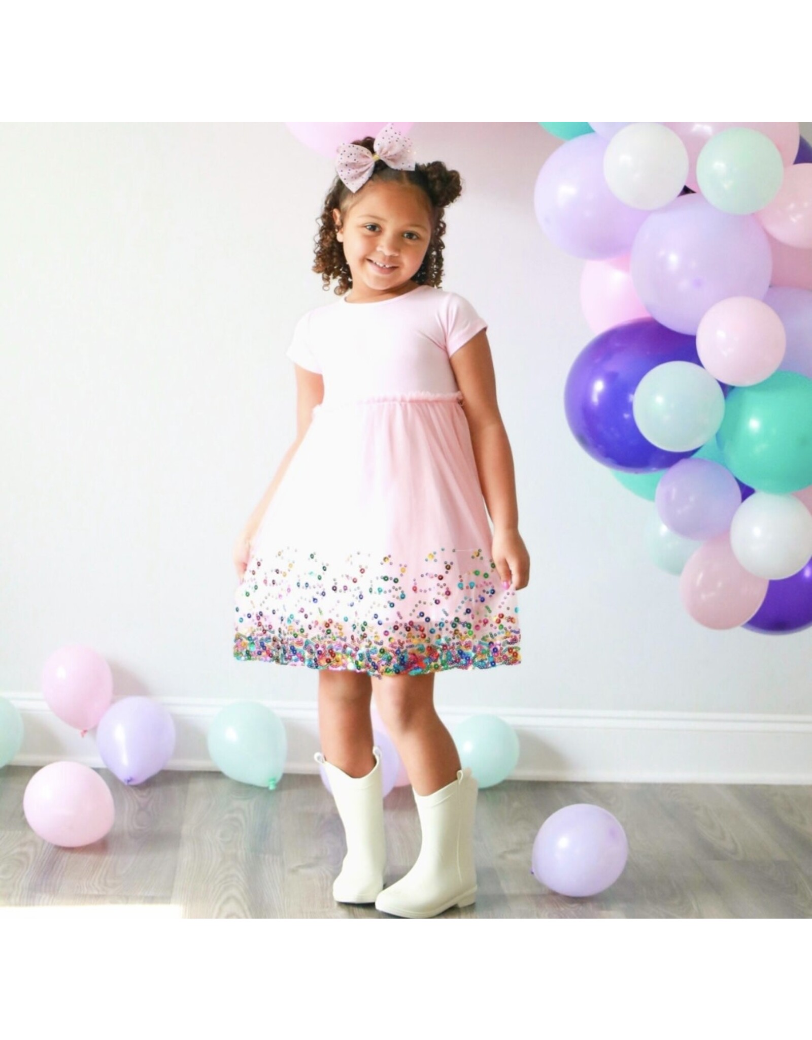 Sweet Wink Sweet Wink- Pink Confetti Tutu Dress