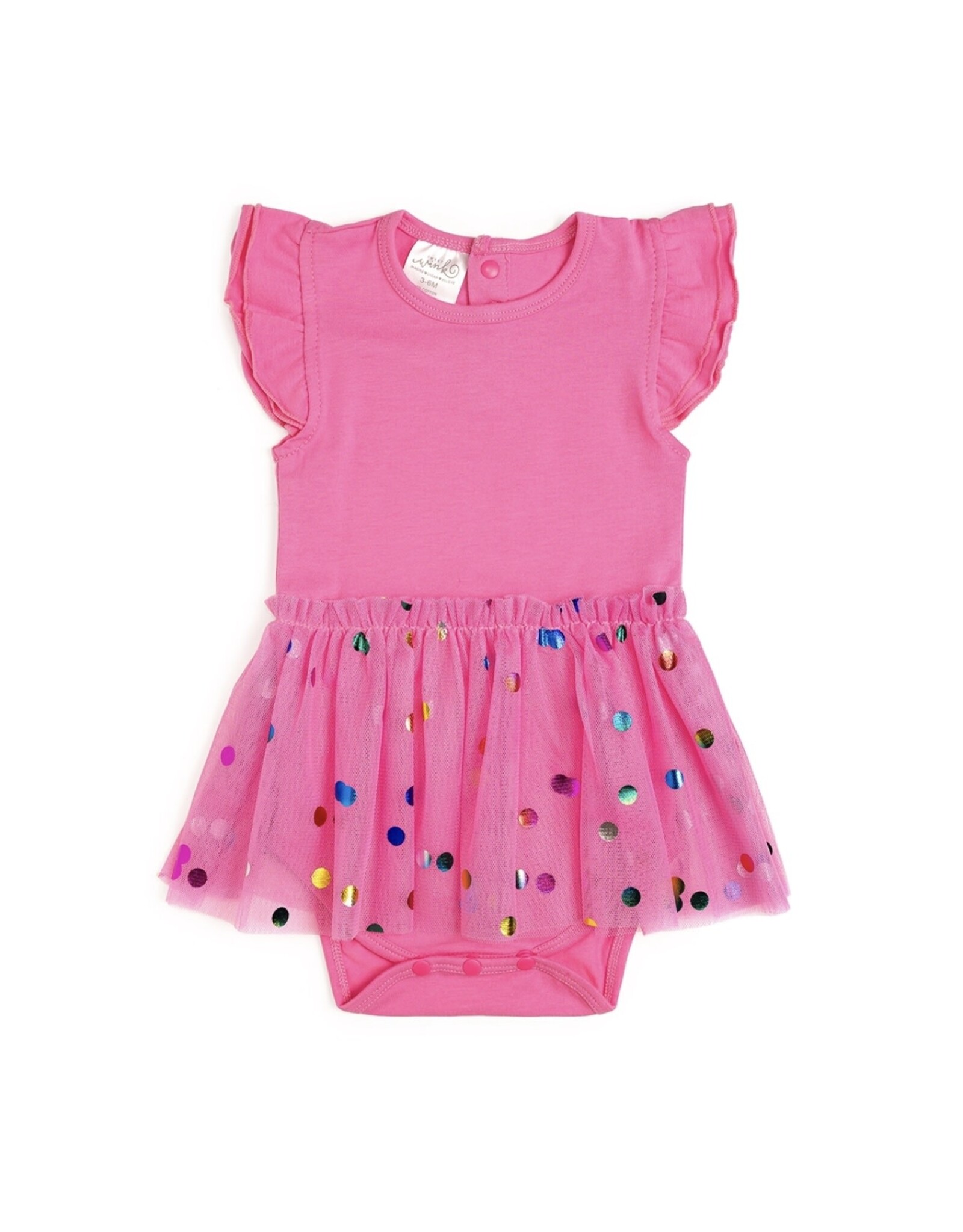 Sweet Wink Sweet Wink- Raspberry Confetti S/S Tutu Bodysuit