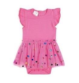 Sweet Wink Sweet Wink- Raspberry Confetti S/S Tutu Bodysuit