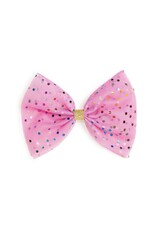 Sweet Wink- Raspberry Confetti Tulle Bow Clip