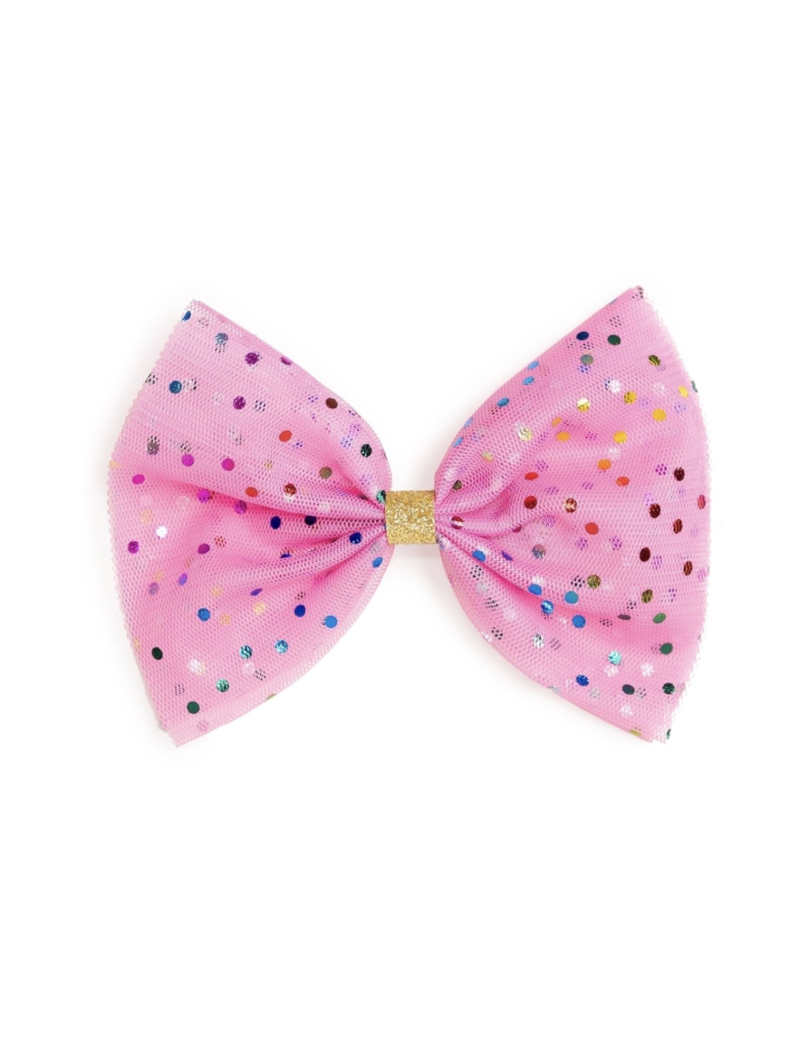 Sweet Wink- Raspberry Confetti Tulle Bow Clip