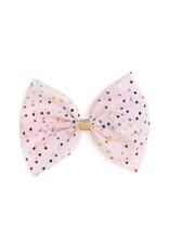 Sweet Wink- Pink Confetti Tulle Bow Clip