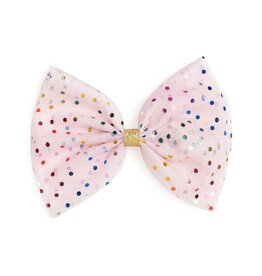 Sweet Wink- Pink Confetti Tulle Bow Clip