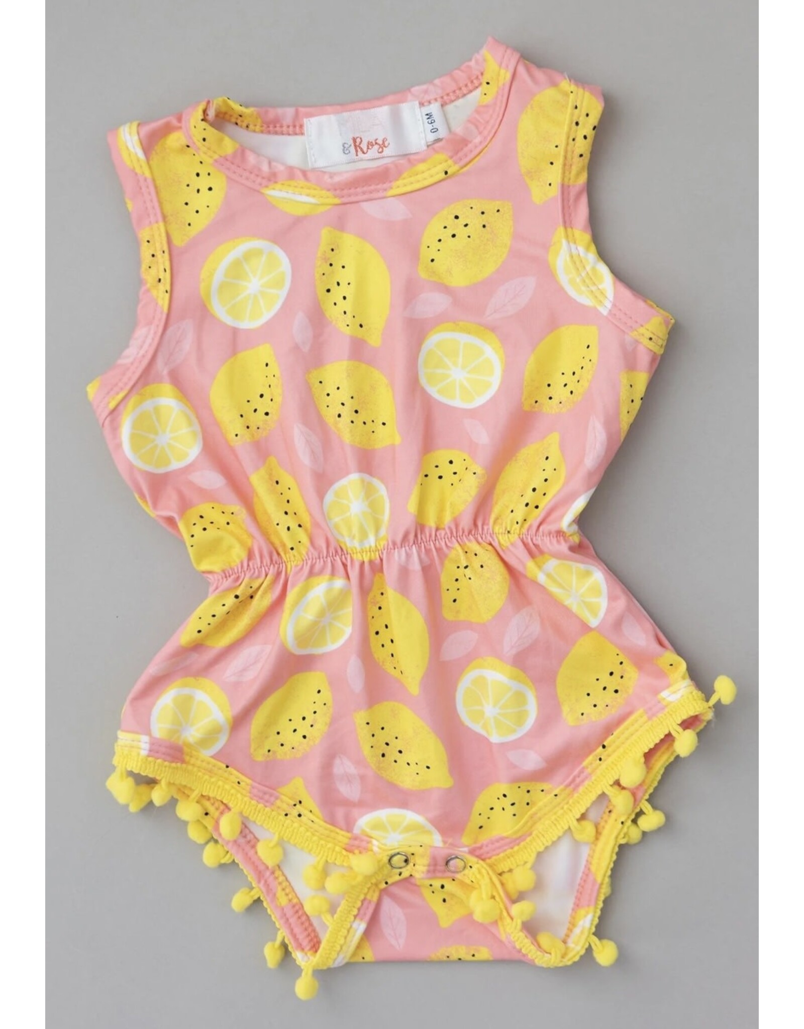 Mila & Rose Mila & Rose- Lemon Squeezy Pom Pom Romper