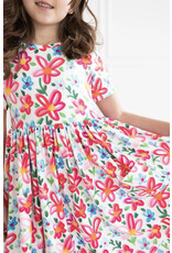 Mila & Rose Mila & Rose- Neon Floral Pocket Twirl Dress