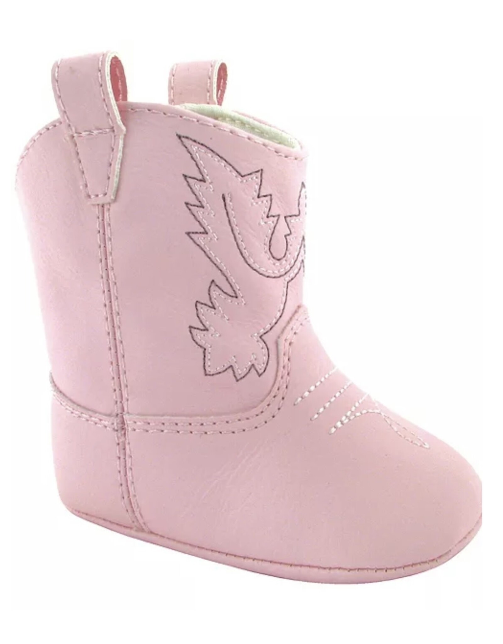 Baby Deer- Pink Western Boot w/Embroidery