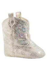 Baby Deer- Shimmer Soft Sold Western Boot w/Flower Embroidery