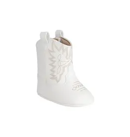 Baby Deer- White Western Boot w/Embroidery