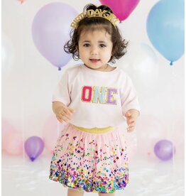 Sweet Wink Sweet Wink- One Birthday Patch S/S Ballet Pink TShirt