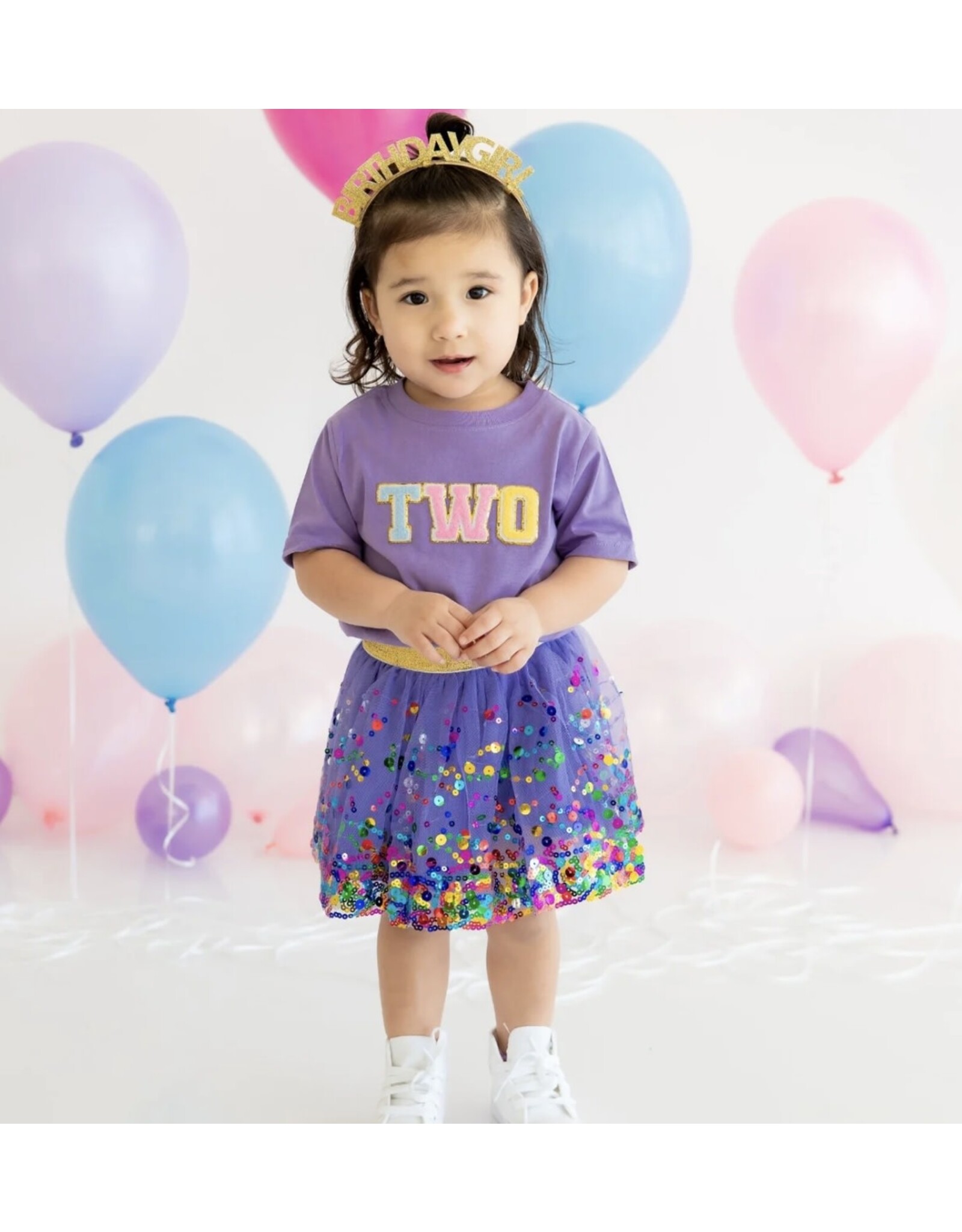 Sweet Wink- Two Birthday Patch S/S Lavender TShirt