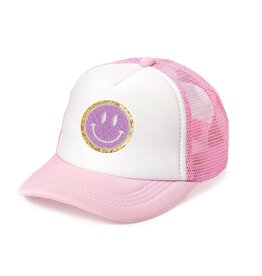 Sweet Wink- Smiley  Pink/White Trucker Hat