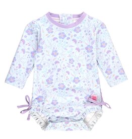 Ruffle Butts Ruffle Butts- Fairytale Garden L/S One Piece Rashguard