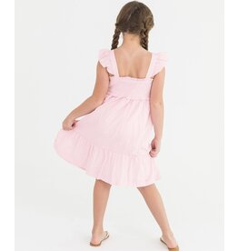 Ruffle Butts Ruffle Butts- Pink Gingham Smocked Flutter Strap Dress