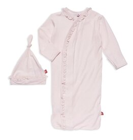 Magnetic Me Magnetic Me- Pink Pin Dot Modal Gown & Hat NB-3M Set