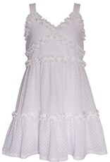 Bonnie  Jean Bonnie Jean- White Ruched Sheer Dress