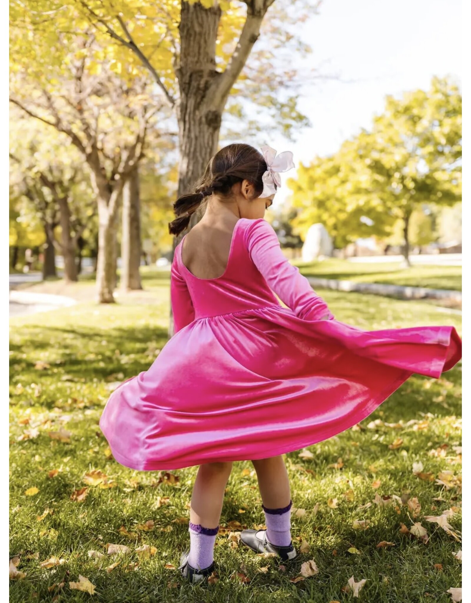 Ollie Jay Ollie Jay- Gwendolyn Dress: Hot Pink Velvet