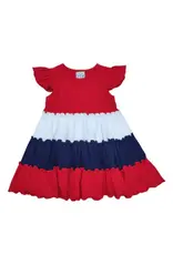 Three Sisters Three Sisters- Red, White & Blue Colorblock Dress