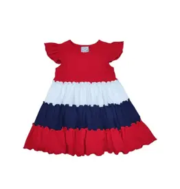 Three Sisters Three Sisters- Red, White & Blue Colorblock Dress