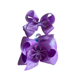 Wee Ones- Lt. Orchid Overlay Sheer Iridescent Bow