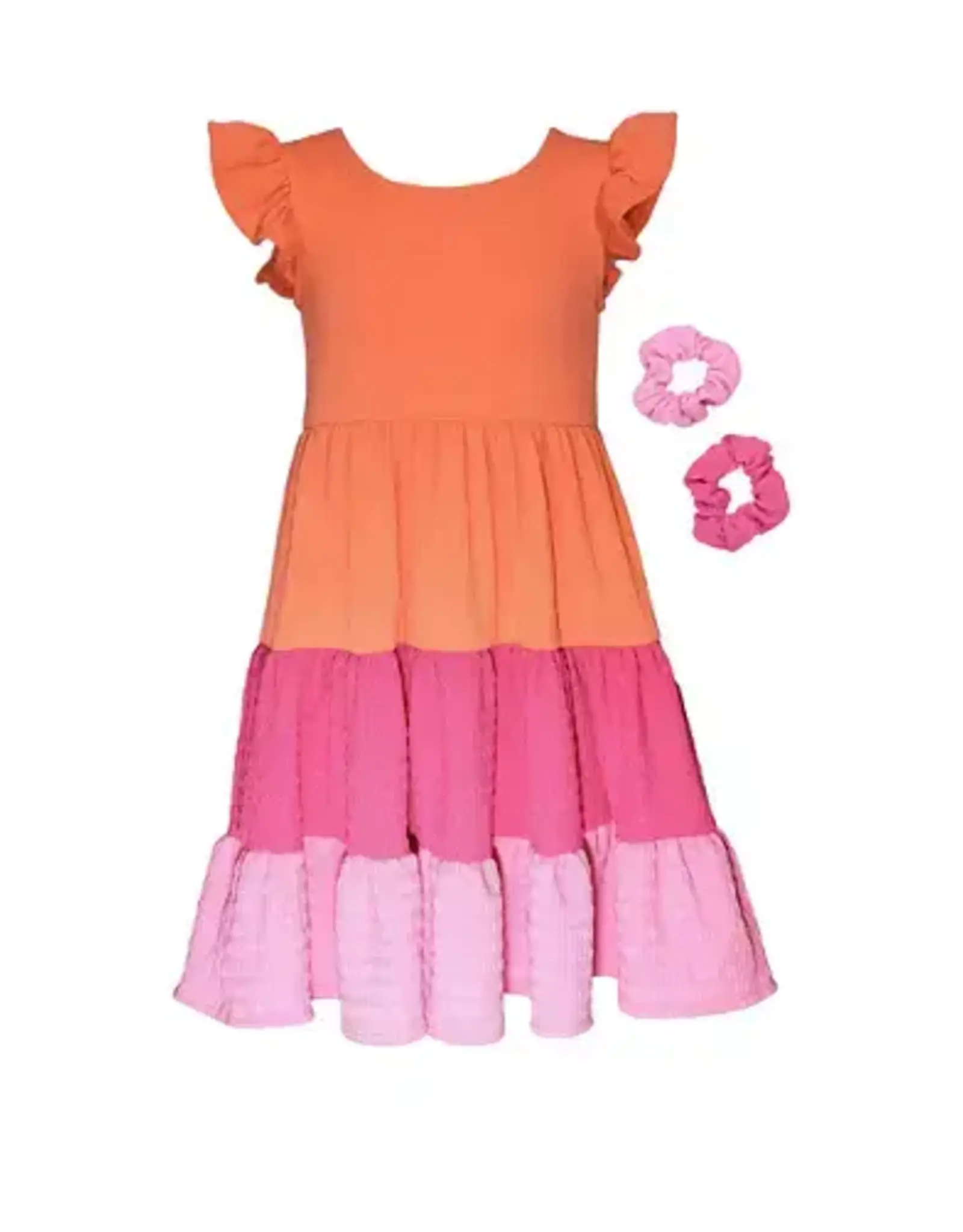 Bonnie  Jean Bonnie Jean- Orange Color Block Knit Dress