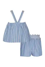 Bonnie  Jean Bonnie Jean- Chambray Striped Top & Shorts