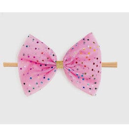 Sweet Wink- Raspberry Confetti Tulle Bow Headband