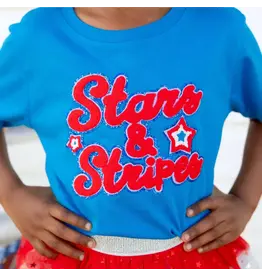 Sweet Wink- Stars & Stripes Patch S/S Blue Shirt