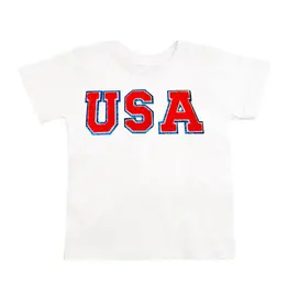 Sweet Wink- USA Red Patch White TShirt
