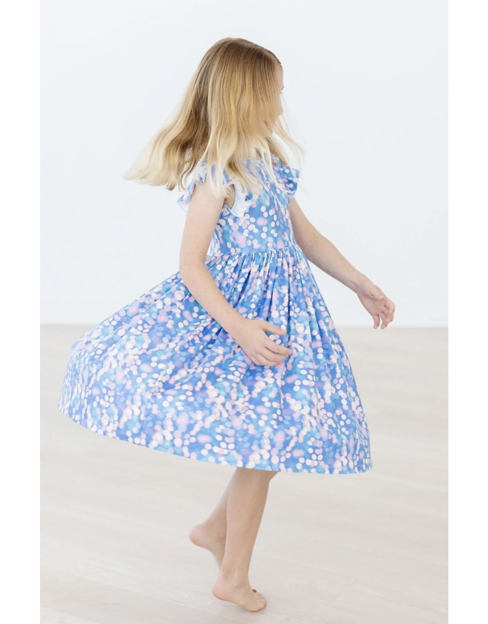 Mila & Rose Mila & Rose- Shimmer & Shine Flutter Sleeve Twirl Dress