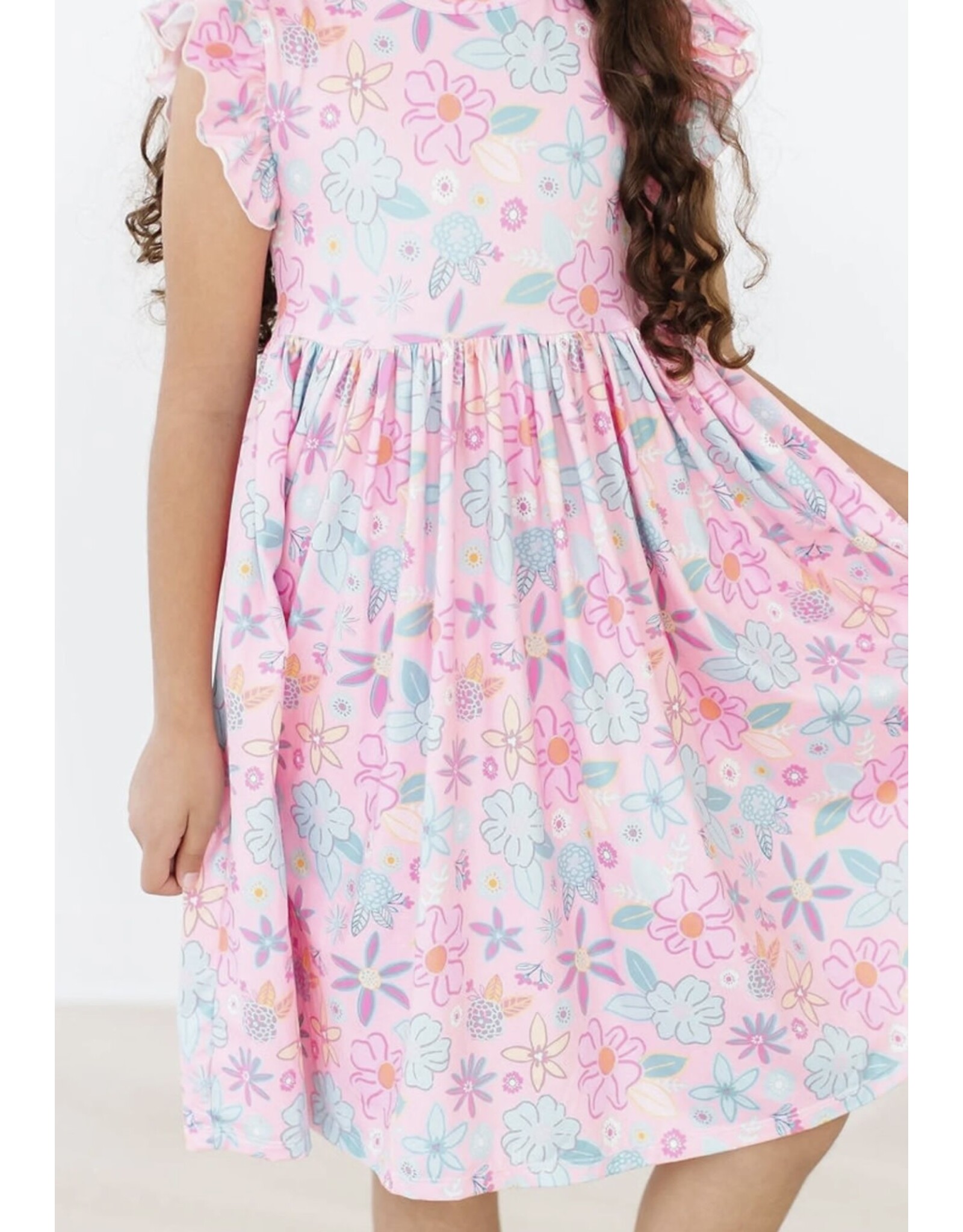 Mila & Rose Mila & Rose- Beachy Blooms Flutter Sleeve Twirl Dress