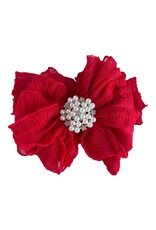 In Awe - Bright Red Headband with Pearl