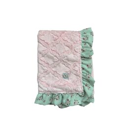 Razzle Baby Razzle Baby- Double Plush Pink w/ Flowers Blanket