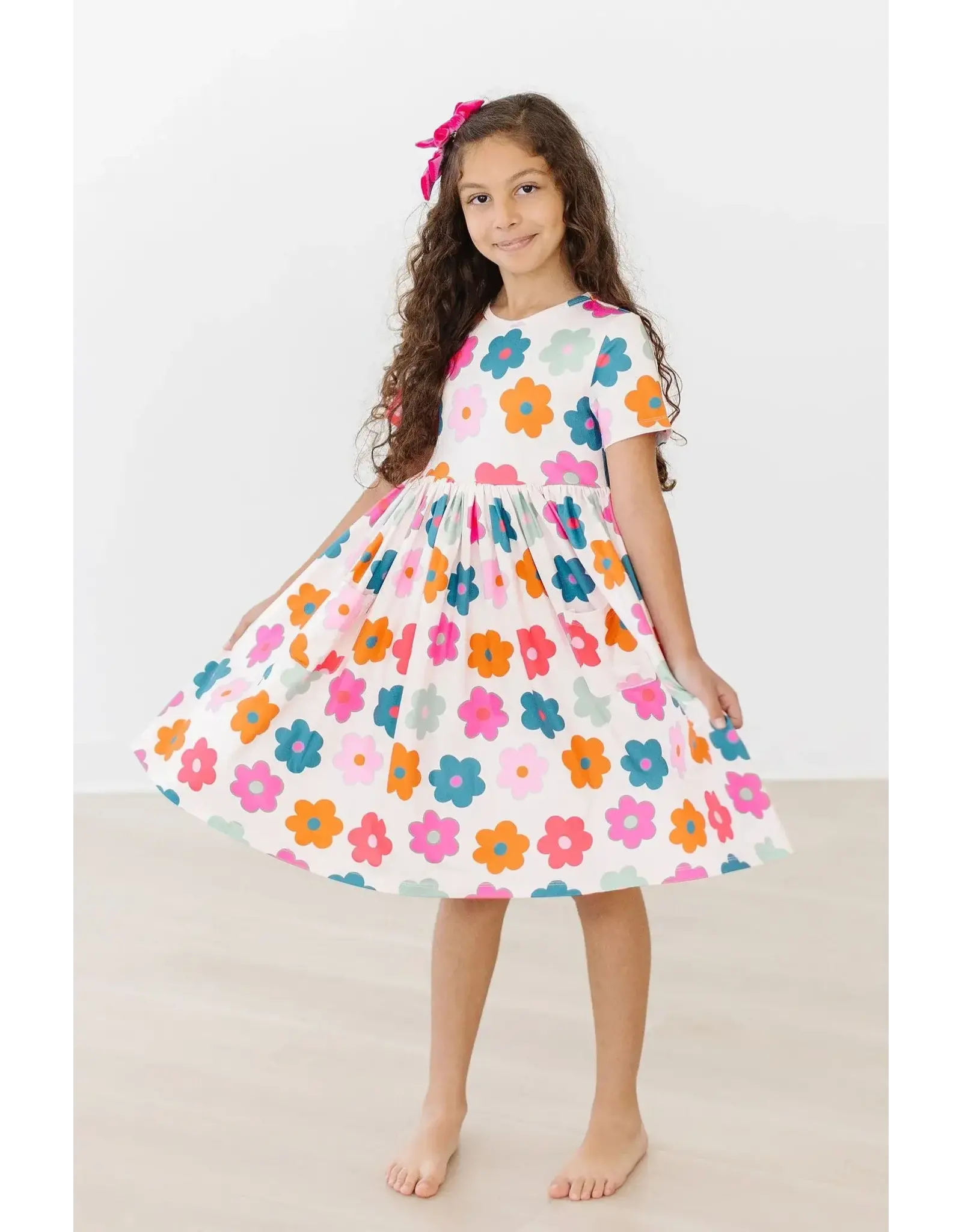 Mila & Rose Mila & Rose- Retro Floral Pocket Twirl Dress