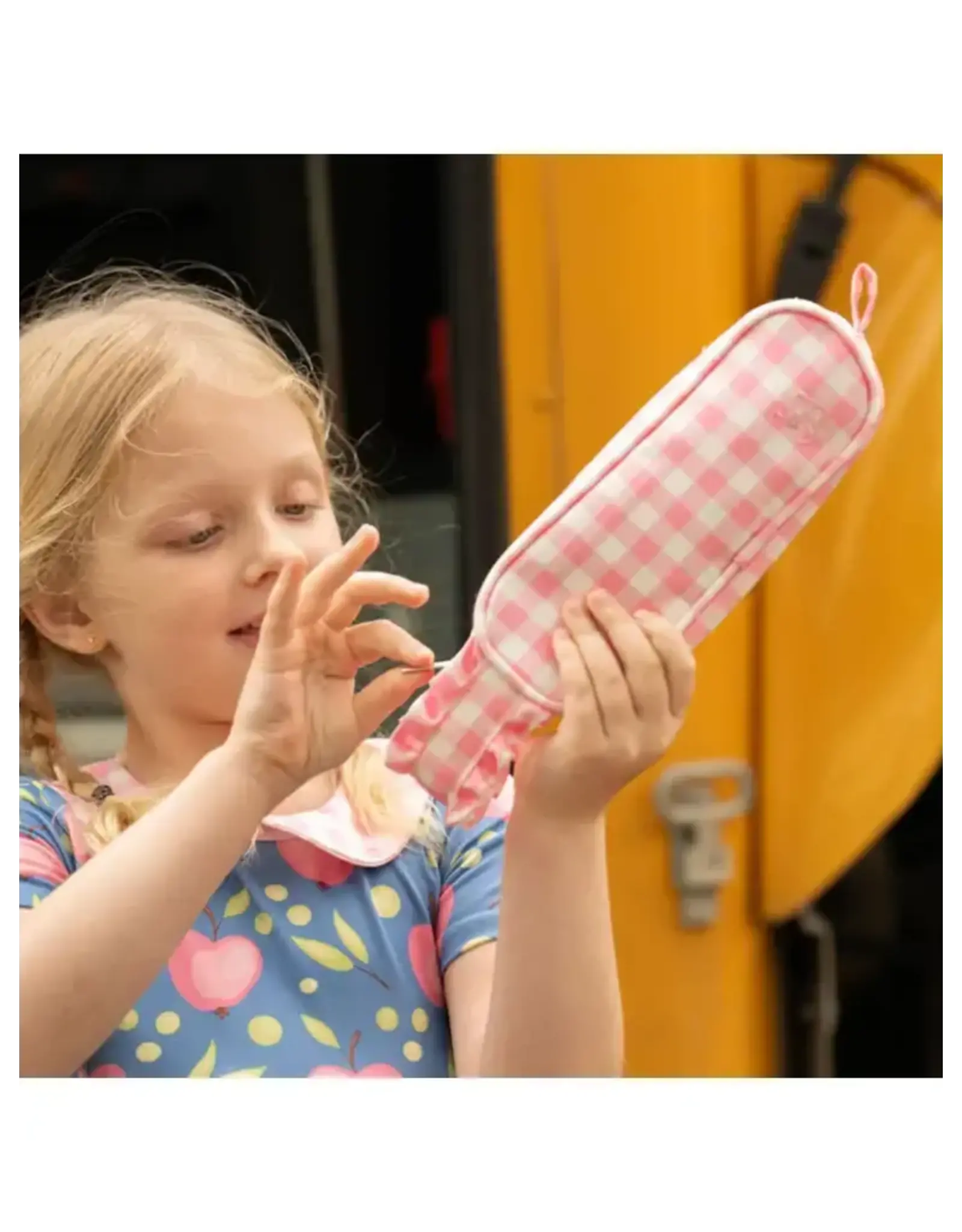 Sugar Bee Clothing Sugar Bee- Pink Gingham Pencil Case